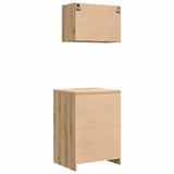 Armadi da Garage 2 pz Rovere Artigianale in Legno truciolato