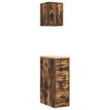 Armadi da Garage 2 pz Rovere Fumo in Legno truciolato