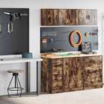 Armadi da Garage 2 pz Rovere Fumo in Legno truciolato