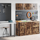 Armadi da Garage 2 pz Rovere Fumo in Legno truciolato