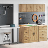 Armadi da Garage 2 pz Rovere Artigianale in Legno truciolato
