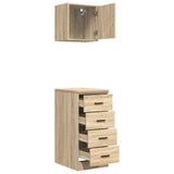 Armadi da Garage 2 pz Rovere Sonoma in Legno truciolato