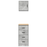 Armadi da Garage 2 pz Grigio Cemento in Legno truciolato