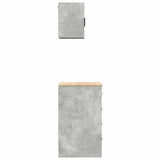 Armadi da Garage 2 pz Grigio Cemento in Legno truciolato