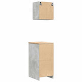 Armadi da Garage 2 pz Grigio Cemento in Legno truciolato