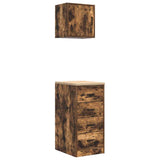 Armadi da Garage 2 pz Rovere Fumo in Legno truciolato