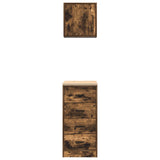 Armadi da Garage 2 pz Rovere Fumo in Legno truciolato