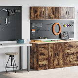 Armadi da Garage 2 pz Rovere Fumo in Legno truciolato