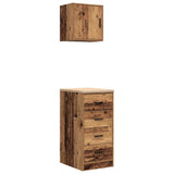 Armadi da Garage 2 pz Legno Antico in Legno truciolato