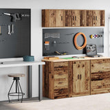 Armadi da Garage 2 pz Legno Antico in Legno truciolato