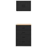Armadi da Garage 2 pz Neri in Legno truciolato