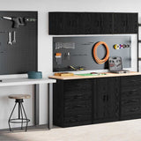 Armadi da Garage 2 pz Neri in Legno truciolato