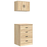 Armadi da Garage 2 pz Rovere Sonoma in Legno truciolato