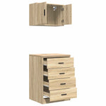 Armadi da Garage 2 pz Rovere Sonoma in Legno truciolato