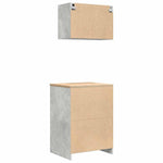 Armadi da Garage 2 pz Grigio Cemento in Legno truciolato
