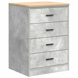 Armadi da Garage 2 pz Grigio Cemento in Legno truciolato