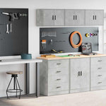 Armadi da Garage 2 pz Grigio Cemento in Legno truciolato
