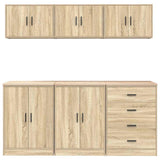 Armadi da Garage 6 pz Rovere Sonoma in Legno truciolato