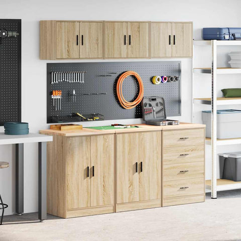 Armadi da Garage 6 pz Rovere Sonoma in Legno truciolato
