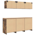 Armadi da Garage 6 pz Rovere Fumo in Legno truciolato