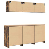 Armadi da Garage 6 pz Rovere Fumo in Legno truciolato