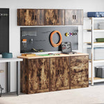 Armadi da Garage 6 pz Rovere Fumo in Legno truciolato