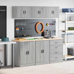 Armadi da Garage 6 pz Grigio Sonoma in Legno truciolato