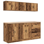 Armadi da Garage 6 pz Legno Antico in Legno truciolato