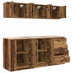 Armadi da Garage 6 pz Legno Antico in Legno truciolato