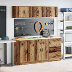 Armadi da Garage 6 pz Legno Antico in Legno truciolato