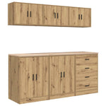 Armadi da Garage 6 pz Rovere Artigianale in Legno truciolato