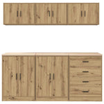Armadi da Garage 6 pz Rovere Artigianale in Legno truciolato