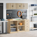 Armadi da Garage 6 pz Rovere Sonoma in Legno truciolato