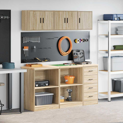 Armadi da Garage 6 pz Rovere Sonoma in Legno truciolato