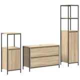 Set di mobili per il bagno con cassetto 3 pcs Rovere Sonoma