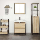 Set Mobili da Bagno 2 pz Rovere Sonoma in Legno truciolato
