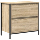 Set Mobili da Bagno 2 pz Rovere Sonoma in Legno truciolato