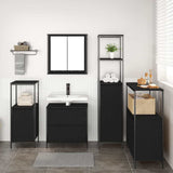 Set di mobili per il bagno 5 pcs Nero 76.5 x 35 x 95 cm
