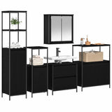 Set di mobili per il bagno 5 pcs Nero 76.5 x 35 x 95 cm