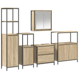 Set di mobili per il bagno 5 pcs Beige Legno truciolato