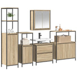 Set di mobili per il bagno 5 pcs Beige Legno truciolato