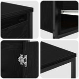 Set di mobili per il bagno con cassetto 2 pcs Rovere nero