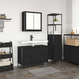 Set di mobili per il bagno con cassetto 2 pcs Rovere nero
