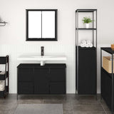 Set di mobili per il bagno con cassetto 2 pcs Rovere nero