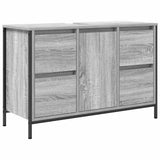 Set di mobili per il bagno con porta 2 pcs Grigio sonoma e Nero