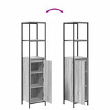 Set di mobili per il bagno con porta 2 pcs Grigio sonoma e Nero
