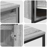 Set di mobili per il bagno con porta 3 pcs Grigio sonoma e Nero