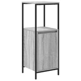 Set di mobili per il bagno con porta 3 pcs Grigio sonoma e Nero