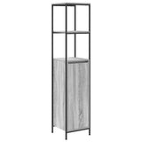 Set di mobili per il bagno con porta 3 pcs Grigio sonoma e Nero