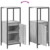 Set di mobili per il bagno con porta 3 pcs Grigio sonoma e Nero